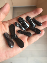 Load image into Gallery viewer, 100% natural type A icy black blessed melon Jadeite Jade pendant BK102
