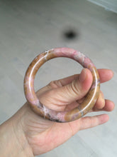 Load image into Gallery viewer, 56mm 100% natural red/pink/black/gray/brown round cut rose stone (Rhodonite) bangle SY24
