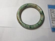 Load image into Gallery viewer, 58mm Certified Type A 100% Natural Sunny Green Brown with Green Floating Flowers Spring on Old Branches (春生旧枝) round cut Jadeite Jade Bangle PC210-6227

