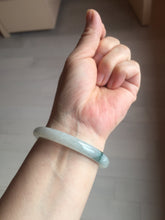 Load image into Gallery viewer, 53.4mm Certified Type A 100% Natural icy watery light green white roung cut jadeite Jade bangle AU51-8147
