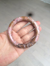 Load image into Gallery viewer, 56mm 100% natural red/pink/black/gray/brown round cut rose stone (Rhodonite) bangle SY24
