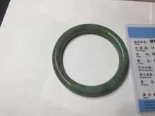 Load image into Gallery viewer, 55.5mm Certified Type A 100% Natural  dark green/gray round cut Jadeite Jade bangle D155-5370
