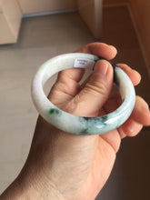 Load image into Gallery viewer, 55.5mm Certified Type A 100% Natural dark green/white/purple Jadeite Jade bangle PF26-(3426)
