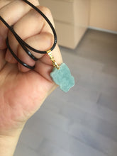 Load image into Gallery viewer, Type A 100% Natural dark green blue gray black Guatemala jadeite jade Snowflake Kitty(雪花猫) pendant BS138 Add one item
