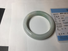 Load image into Gallery viewer, 53.5mm certified 100% natural Type A sunny green/white jadeite jade bangle BM41-8047
