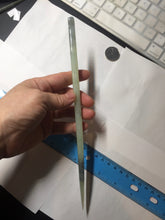 Load image into Gallery viewer, 23cm 100% Natural light green black (绿水墨) Xiu Jade Serpentine square style hairpin AW16
