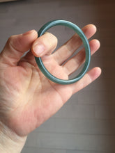 Load image into Gallery viewer, 59.5mm Certified Type A 100% Natural dark green blue gray black slim round cut Guatemala Jadeite bangle GL30-33-4317
