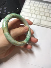 Load image into Gallery viewer, 58mm Certified Type A 100% Natural Sunny Green Brown with Green Floating Flowers Spring on Old Branches (春生旧枝) round cut Jadeite Jade Bangle PC210-6227
