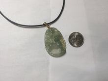 Load image into Gallery viewer, Type A 100% Natural Icy Watery Light Green gray (淡油冰)Jadeite Jade Greatest of All Time Goat Pendant PC230
