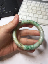 Load image into Gallery viewer, 58mm Certified Type A 100% Natural Sunny Green Brown with Green Floating Flowers Spring on Old Branches (春生旧枝) round cut Jadeite Jade Bangle PC210-6227
