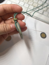Load image into Gallery viewer, 37mm Type A 100% Natural light green purple Jadeite Jade Safety Guardian Button donuts pendant PA108
