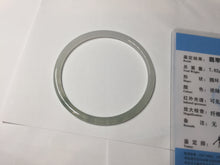 Load image into Gallery viewer, 54.5mm Certified Type A 100% Natural icy watery white/light green/light purple flat slim Jadeite Jade bangle BG224-8576
