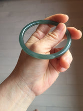Load image into Gallery viewer, 59.5mm Certified Type A 100% Natural dark green blue gray black slim round cut Guatemala Jadeite bangle GL30-33-4317
