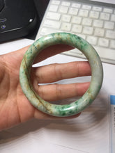 Load image into Gallery viewer, 58mm Certified Type A 100% Natural Sunny Green Brown with Green Floating Flowers Spring on Old Branches (春生旧枝) round cut Jadeite Jade Bangle PC210-6227
