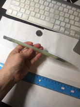 Load image into Gallery viewer, 23cm 100% Natural light green black (绿水墨) Xiu Jade Serpentine square style hairpin AW16
