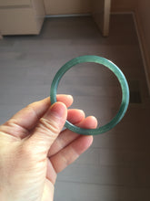 Load image into Gallery viewer, 59.5mm Certified Type A 100% Natural dark green blue gray black slim round cut Guatemala Jadeite bangle GL30-33-4317

