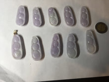 Load image into Gallery viewer, Type A 100% Natural white/green/purple Four Seasons Fortune Beans jadeite jade pendant group BK101
