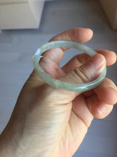 Load image into Gallery viewer, 50mm Certified Type A 100% Natural icy watery light green gray slim Jadeite Jade bangle PJ52-2046
