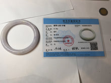 Load image into Gallery viewer, 56mm Certified Type A 100% Natural light purple white round cut Jadeite bangle PA109-6573
