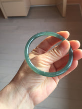 Load image into Gallery viewer, 59.5mm Certified Type A 100% Natural dark green blue gray black slim round cut Guatemala Jadeite bangle GL30-33-4317
