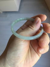Load image into Gallery viewer, 50mm Certified Type A 100% Natural icy watery light green gray slim Jadeite Jade bangle PJ52-2046
