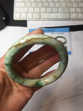 Load image into Gallery viewer, 58mm Certified Type A 100% Natural Sunny Green Brown with Green Floating Flowers Spring on Old Branches (春生旧枝) round cut Jadeite Jade Bangle PC210-6227
