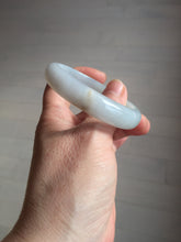 Load image into Gallery viewer, 47mm certified 100% natural Type A icy watery light green white oval jadeite jade bangle AU43-8151
