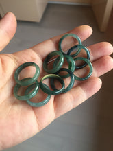 Load image into Gallery viewer, 16.3mm size5 3/4 100% natural type A icy watery green/blue icy watery Guatemala jadeite jade band ring group BP84
