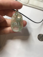 Load image into Gallery viewer, Type A 100% Natural Icy Watery Light Green gray (淡油冰)Jadeite Jade Greatest of All Time Goat Pendant PC230
