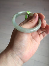 Load image into Gallery viewer, 50.5mm Certified Type A 100% Natural icy green brown oval Jadeite Jade bangle E55-3561
