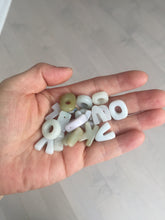 Load image into Gallery viewer, 100% natural type A green purple white jadeite jade Initial letter group PB41 E, F, H, K, P, L, O, Q, U, V, Y, Z
