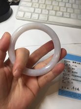Load image into Gallery viewer, 56mm Certified Type A 100% Natural light purple white round cut Jadeite bangle PA109-6573
