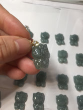 Load image into Gallery viewer, Type A 100% Natural dark green blue gray black Guatemala jadeite jade Snowflake Kitty(雪花猫) pendant BS138 Add one item
