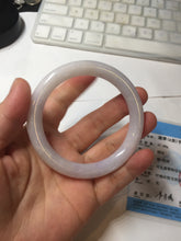 Load image into Gallery viewer, 56mm Certified Type A 100% Natural light purple white round cut Jadeite bangle PA109-6573
