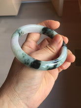 Load image into Gallery viewer, 56.2mm certified 100% natural type A dark green/purple/white jadeite jade bangle PF18-3423
