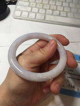 Load image into Gallery viewer, 56mm Certified Type A 100% Natural light purple white round cut Jadeite bangle PA109-6573
