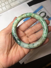 Load image into Gallery viewer, 58mm Certified Type A 100% Natural Sunny Green Brown with Green Floating Flowers round cut Jadeite Jade Bangle PC211-6216 58/11.3/10.6mm
