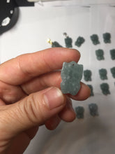 Load image into Gallery viewer, Type A 100% Natural dark green blue gray black Guatemala jadeite jade Snowflake Kitty(雪花猫) pendant BS138 Add one item
