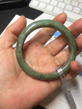 Load image into Gallery viewer, 55.5mm Certified Type A 100% Natural  dark green/gray Jadeite Jade bangle D156-5371
