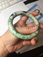 Load image into Gallery viewer, 58mm Certified Type A 100% Natural Sunny Green Brown with Green Floating Flowers round cut Jadeite Jade Bangle PC211-6216 58/11.3/10.6mm
