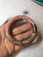 Load image into Gallery viewer, 55.5 100% natural red/pink/black/gray chubby round cut rose stone (Rhodonite) bangle SY23
