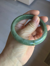 Load image into Gallery viewer, 56.8mm Certified Type A 100% Natural black/dark green/gray Jadeite bangle PJ50-2848
