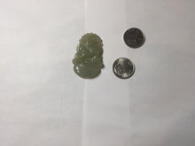 Load image into Gallery viewer, Type A 100% Natural  Light Green gray (淡油冰)Jadeite Jade bunny rabbit Pendant PC232
