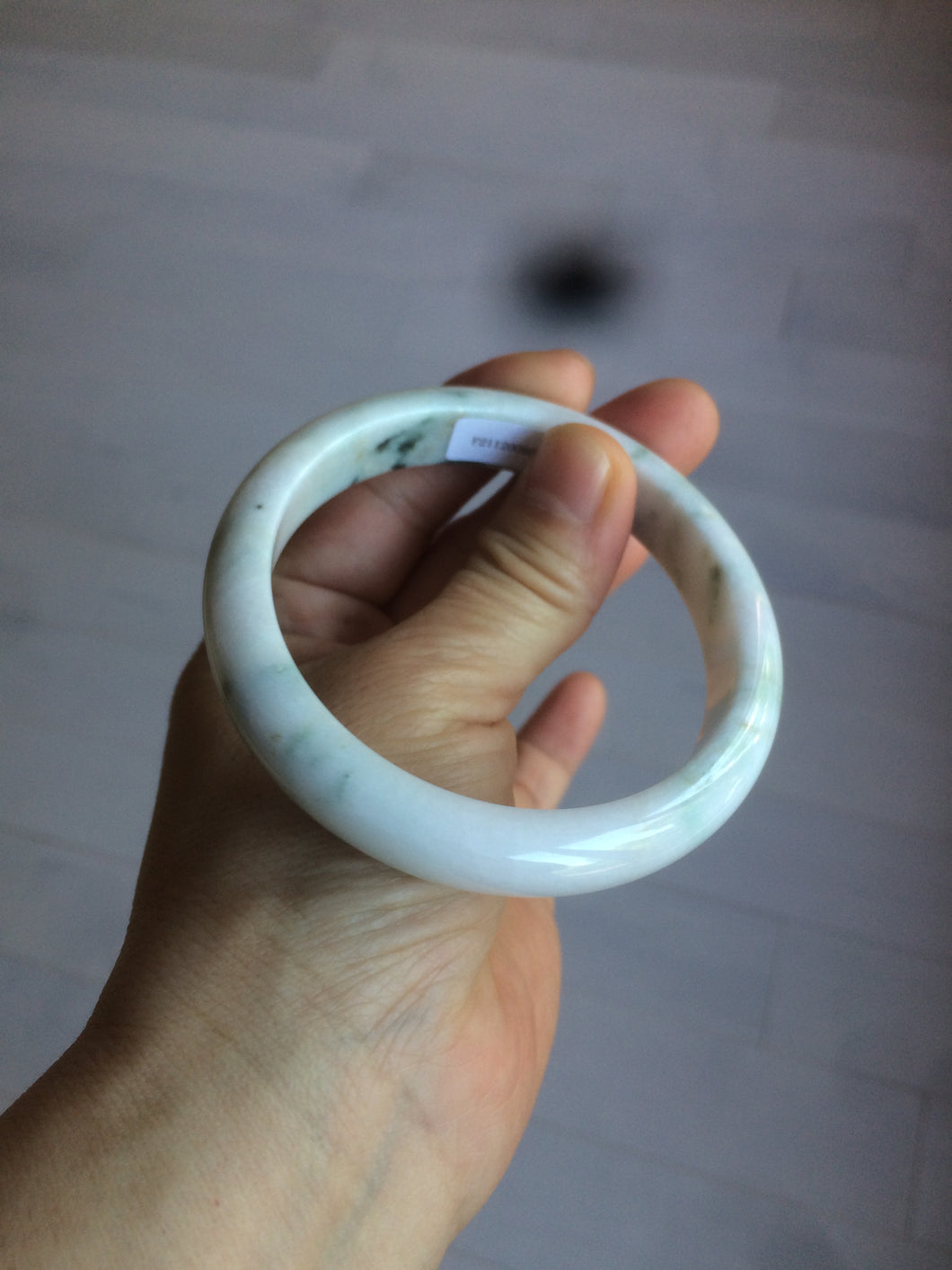 59.7mm Certified 100% natural type A green white/light purple jadeite jade bangle AT84-9537