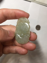 Load image into Gallery viewer, Type A 100% Natural  Light Green gray (淡油冰)Jadeite Jade bunny rabbit Pendant PC232
