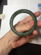 Load image into Gallery viewer, 55.5mm Certified Type A 100% Natural oily dark green(老油青)/gray Jadeite bangle BG225-3214
