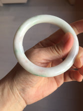 Load image into Gallery viewer, 55.5mm Certified Type A 100% Natural sunny green/white(白底青)/purple Jadeite Jade bangle PE41-2867
