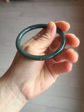 Load image into Gallery viewer, 55.4mm Certified Type A 100% Natural dark green/blue/gray Guatemala slim round cut Jadeite bangle PH139-4309
