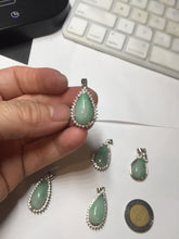 Load image into Gallery viewer, 100% natural type A sunny green jadeite jade water drop pendant necklace group PA111
