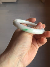 Load image into Gallery viewer, 55.5mm Certified Type A 100% Natural sunny green/white(白底青)/purple Jadeite Jade bangle PE41-2867
